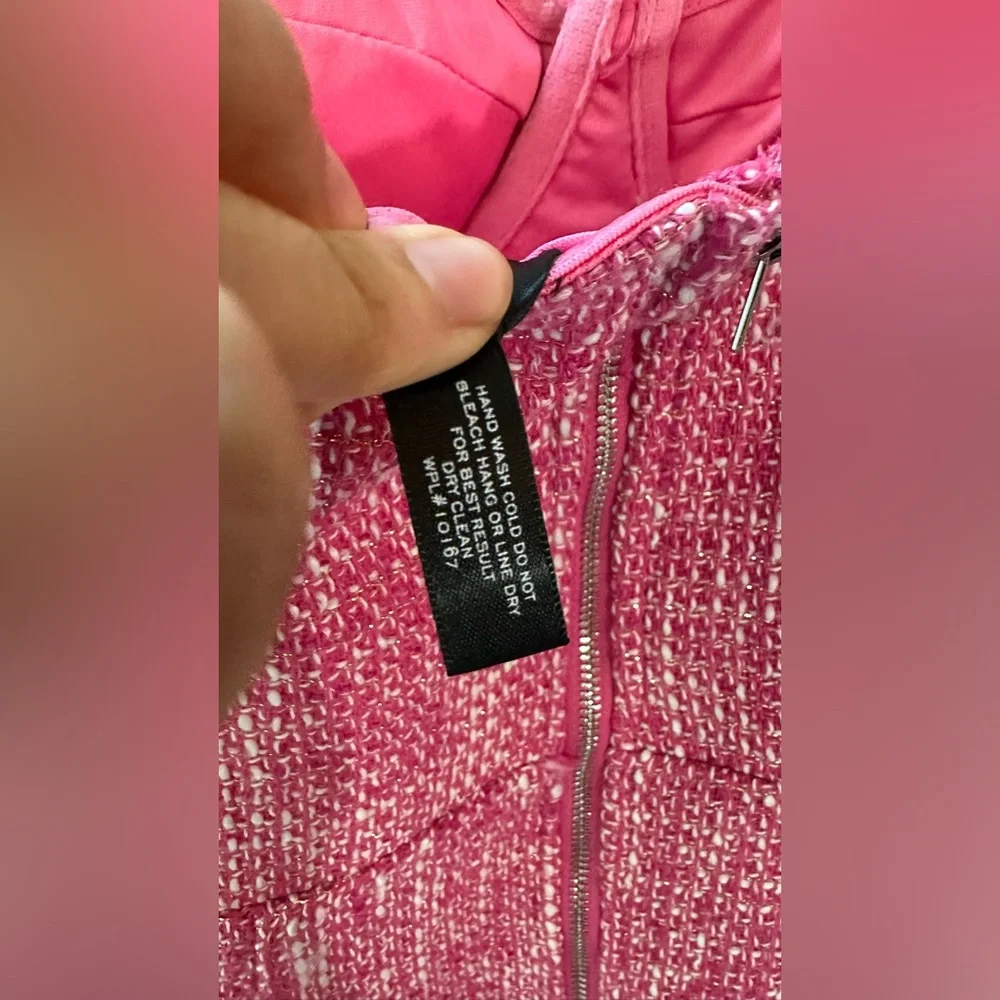Aqua Pink Textured Ruffle Mini Dress - Picture 3 of 6